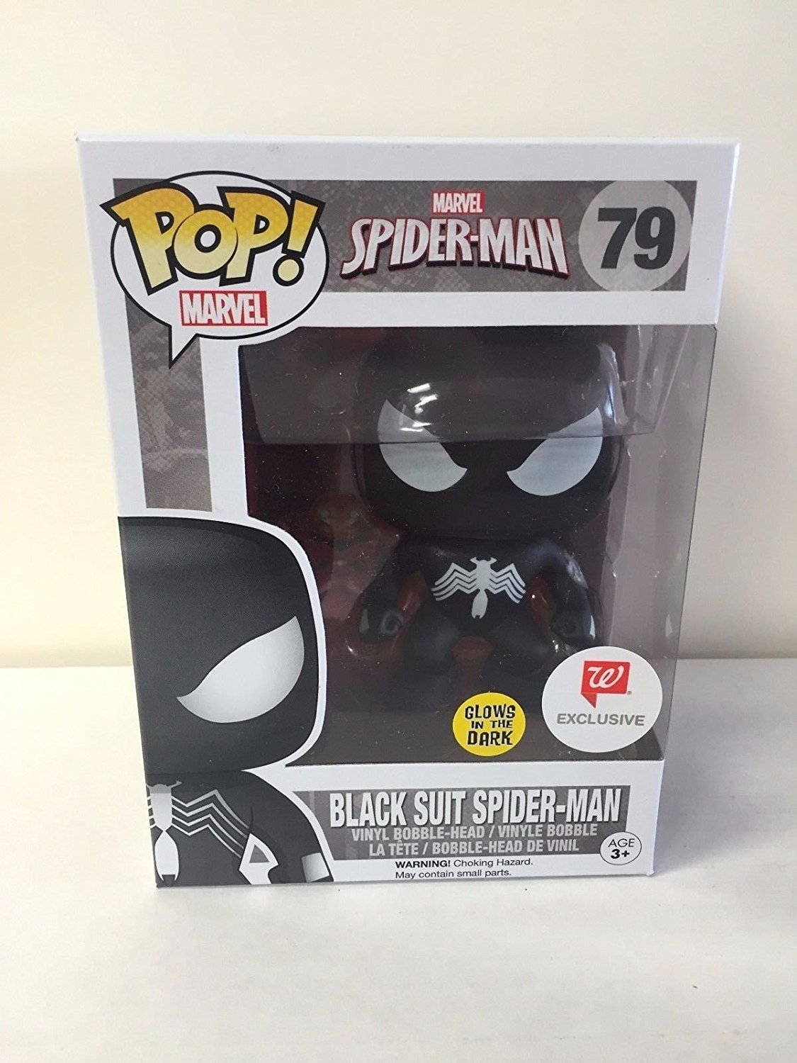 Funko Pop Spider-Man Black suit Spider-Man Glows in the dark POP! Vinyl ...