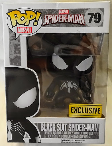 Funko Pop Spider-Man Black suit Spider-Man Exclusive POP! Vinyl Figure ...